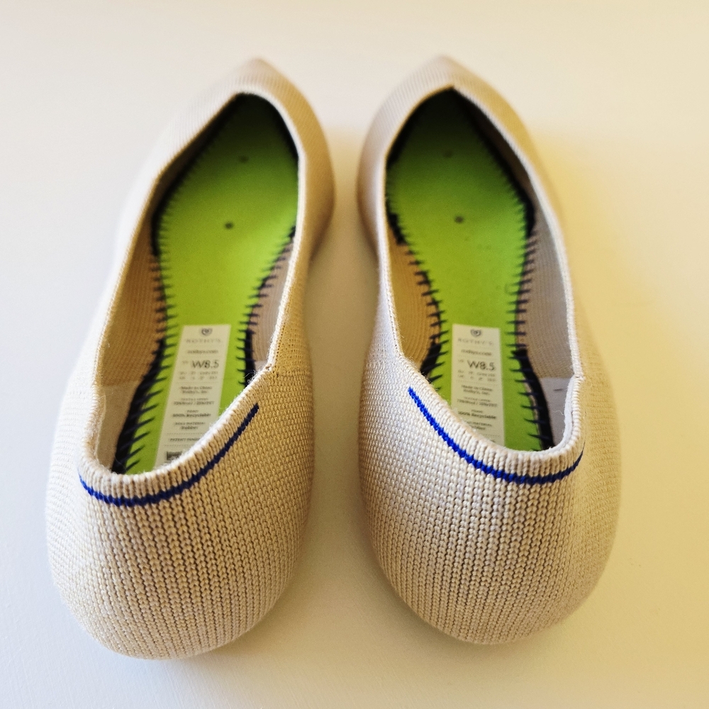 Rothy’s Merino Camel Points Pointed Toe Knit Flats Limited Edition Size 8.5 NWOB - Picture 11 of 16